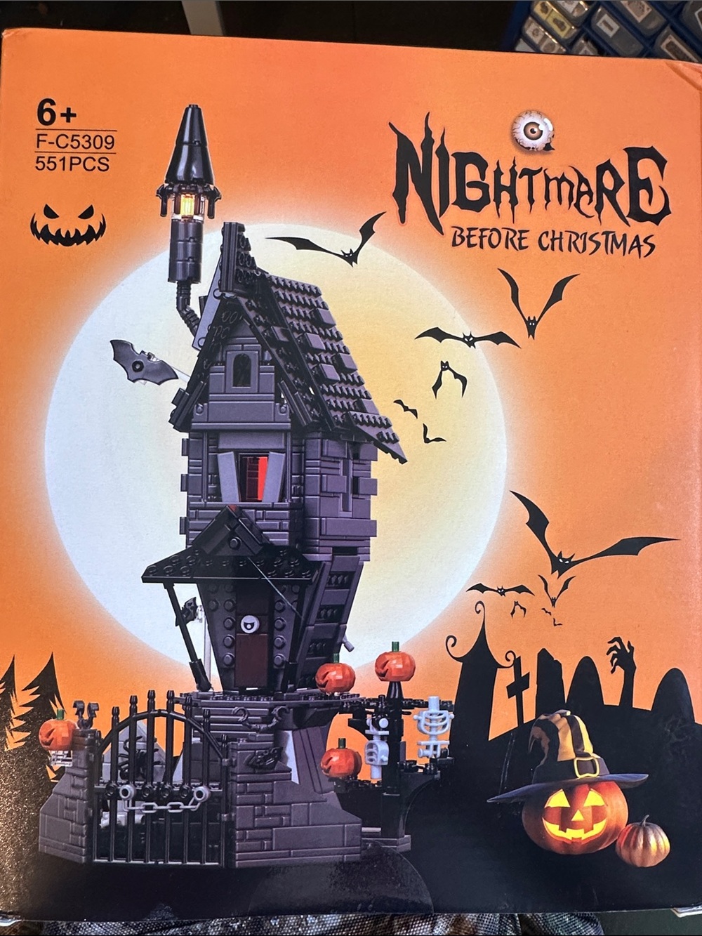 Nightmare Before Christmas Purple Haunted House  Playset NOT LEGO generic brand